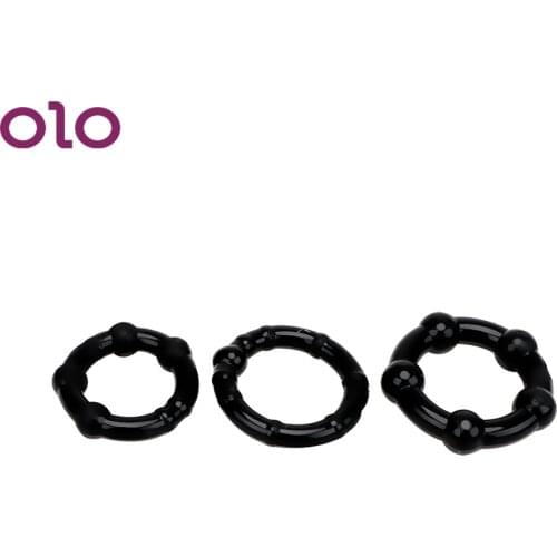 OLO 3 pcs/set Foreskin Penis Ring Delay Ejaculation Cock Ring Lock Silicone Male Penis Sleeve Sex Products Sex toys for Men
