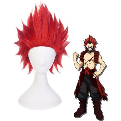 My Hero Academia Eijirou Kirishima Eijiro Red Short Wig Cosplay Costume Boku No Hero Academia Synthetic Hair Men Women Wigs