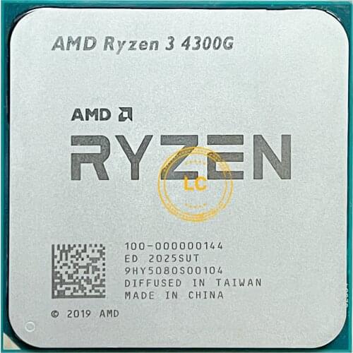 AMD Ryzen 3 4300G R3 4300G 3.8GHz Quad-Core Eight-Thread 65W CPU Processor L3=4M 100-000000144 Socket AM4