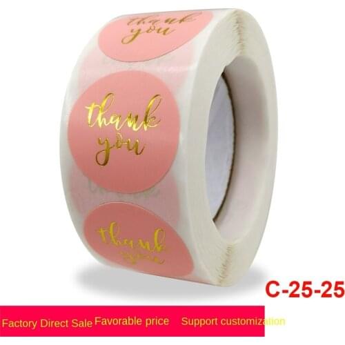 Roll pink thank you stamping sticker seal sticker self adhesive roll sticker envelope gift