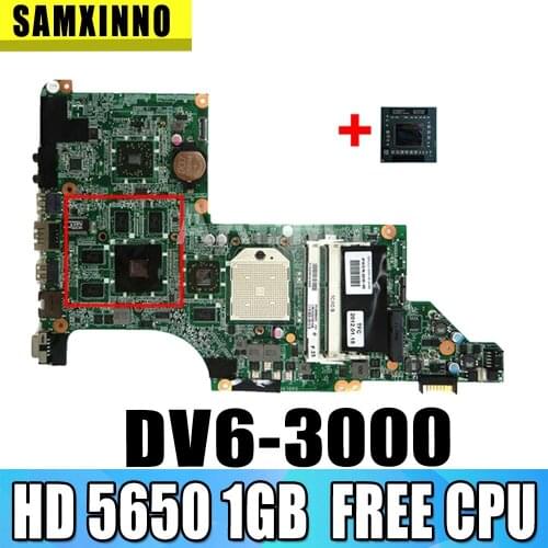 SAMXINNO NEW-MB ,603939-001 DA0LX8MB6D1 DV6-3000 Mainboard FOR HP PAVILION DV6 DV6-3000 LAPTOP MOTHERBOARD,HD 5650 1GB+FREE CPU