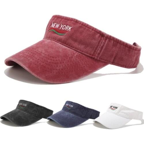 Solid color Retro Top empty hat washed cotton Visors man Women Outdoor sport hat Summer Visors Cap Hat for Hiking Sunscreen cap
