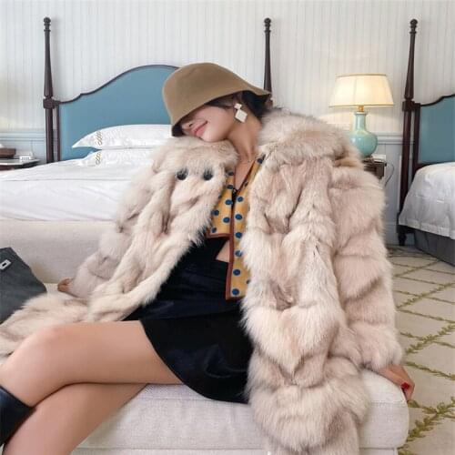 2021 New Autumn And Winter Fur Coat Womens High-Quality Fox Fur Coat Plus Size Thick Warm Short Coat Women