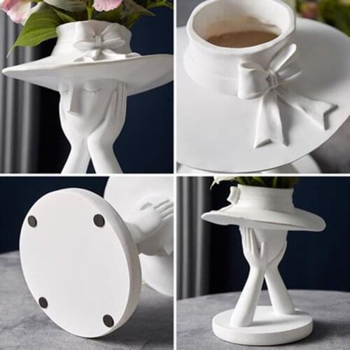 Nordic modern minimalist art character vase ins living room TV cabinet dining table fresh flowers dried flower flower arrangemen