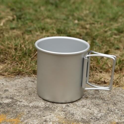 Folding Water Cup Travel Aluminum Alloy Ultralight Outdoor Mug Tea Coffee Cups Foldable Handle Camping Water Mug