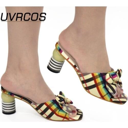 Light 2021 New Design African Lady Slippers Summer Low Heels Women Shoes Elegant Italian Women Slipper Pumps for African Wedding