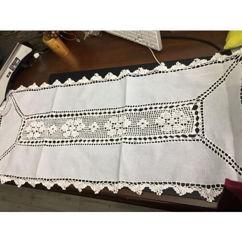 High grade cotton crocheted table runner household use wedding decor table runner