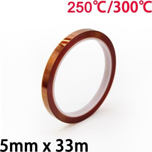 5mm x 33m 3D Printer Parts High Temperature Resistant Heat BGA Kapton Polyimide Insulating Thermal Insulation Adhesive Tape