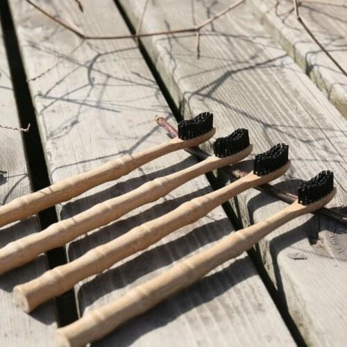 Bamboo Toothbrush Medium soft Bristles Biodegradable Plastic-Free Toothbrushes Cylindrical Low Carbon eco friendly with case