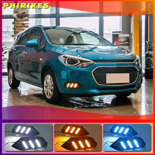 1 Set Car LED DRL Light Daytime Running Light Daylight With Turn Signal Lamp For Chevrolet Chevy AVEO RV Sonic 2016-2018