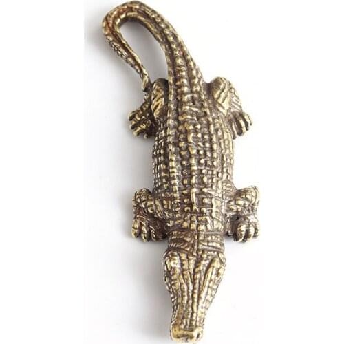 1Pcs Brass Solid Car Keychain Crocodile Furniture Decoration Ornaments Desk Ornaments Home Feng Shui Decor Accessories