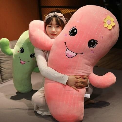 1pc 110cm Lovely Cactus Plush Toy Soft Cartoon Stuffed Animal Doll Kids Sleeping Children Birthday Presents