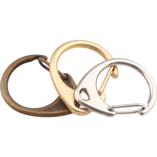 10pcs Spring Buckle Snap Alloy Gold/Silver/Antique bronze Keychain Key Ring Clips Snap Hook Carabiner Hanging Buckles Keychains