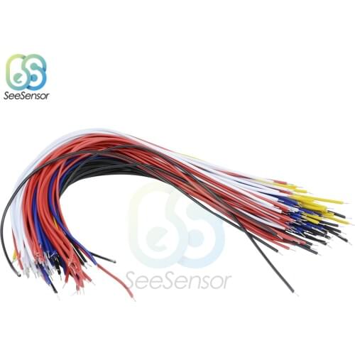 100pcs/Pack 20CM Double Head Breadboard Jumper Cable Wires Kit Tinning Double Tinned Component Pack 5 Color