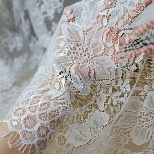 150CM width Export high quality yarn lace eyelashes handmade DIY dress wedding accessories