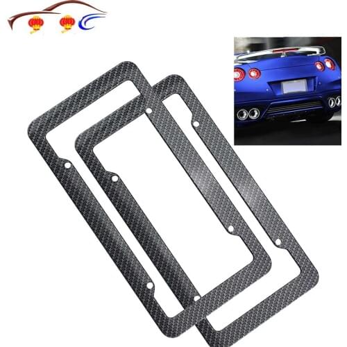 2pcs Universal Carbon Fiber Style Car License Plate Box Waterproof Car stickers automobile car accessories hot selling