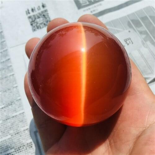 4-10cm Natural red cat eye crystal ball divination energy stone ball photography decorative ball