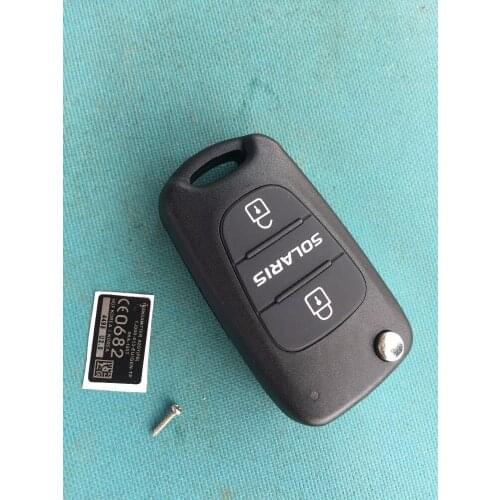 5Pcs/Lot Of New Replacement Key Case For Hyundai Solaris 3 Buttons Remote Flip Shell Uncut Blade With Screw No Logo Auto Parts