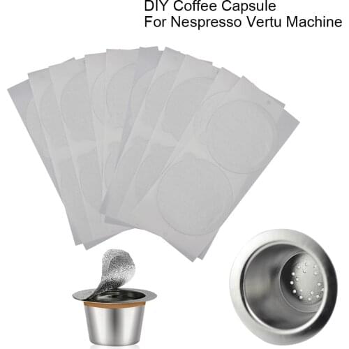 50PCS 62MM Capsule Seals Foils Aluminum Seals Stickers Disposable Coffee Capsules Pods Lids Refillable Coffee Accessories