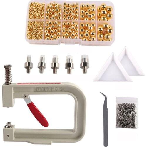LBER Pearl Setting Machine DIY Handmade Beads Hand Press Tool for Clothes Crafts Bead Rivet Fixing Machine