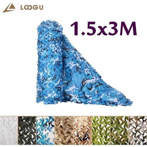 LOOGU 8 colors 1.5*3M Reinforced Military Camouflage Nets Army Camo Netting Woodland Blue Outdoor Hunting Garden Fence 1.5x3M