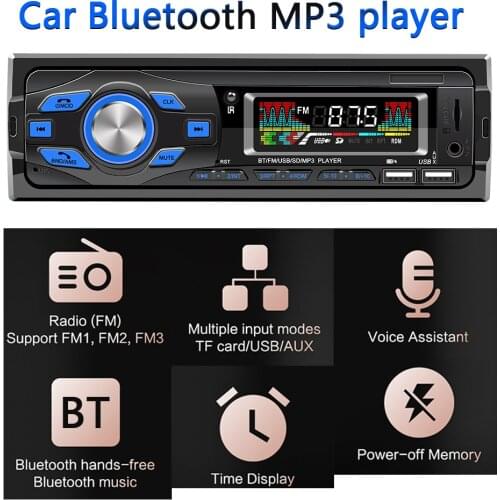 1 Din Car Radio Stereo Player Car FM Radio Receiver Auto Steering Wheel Remote Hands Free Call AUX-IN MP3 Player 12V