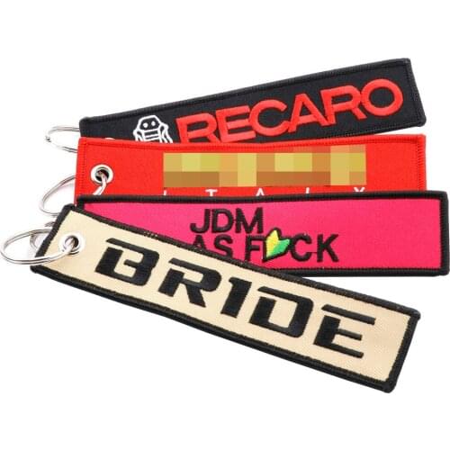 JDM Motorcycle Cars Keychain Embroidery Real Men Like Curves Auto Keyring Key Fobs OEM Jewelry for recaro bride