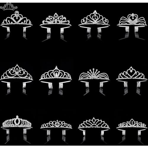 Crystal Tiaras and Crowns HairBands Women Bride Wedding Hair Accessories Jewelry Rhinestone Headband for Kid Party Gift