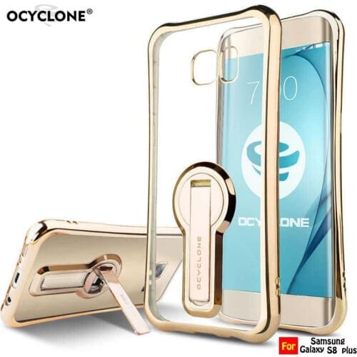 For Samsung Galaxy S8 Case Galaxy S8+ Plus case Transparent flip kickstand case Metal frame Anti-konck Solf Men Business Case