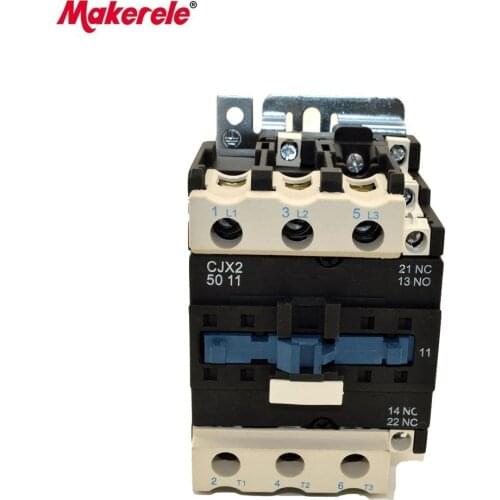 CJX2-5011 AC Contator 50A 3 Phase 3-Pole LC1 380V 220V 110V 36V 24V 3P+1NO+1NC 50/60Hz Din Rail Mounted AC Contator
