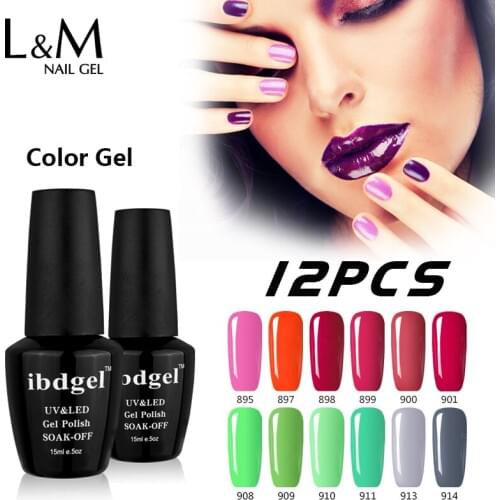 Ibdgel 12 Pcs Free Shipping Primer Gel Nails (10Colors+1Top Coat+1Base Coat) Uv Kit Polish Suppliers Website Products Wholesale