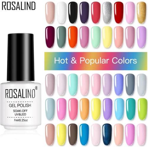 ROSALIND Gel Polish Pure Color Nail Gel Lacquer All For Manicure 7ml Classic Hybrid Varnishes Soak Off Nail Art Design