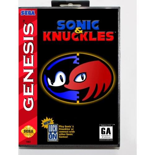 Sonic and Knuckles 16bit MD Game Card For Sega Mega Drive/ Genesis with Retail Box