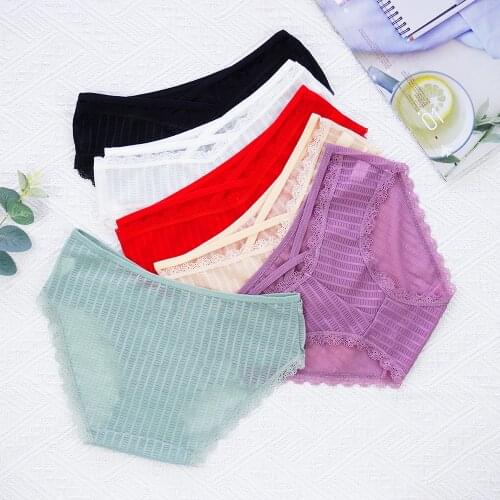 IXueJie New Panties Female Underpants Sexy for Women Briefs Solid Girls Underwear Hight Rise Lace String Comfort Lingerie Femme