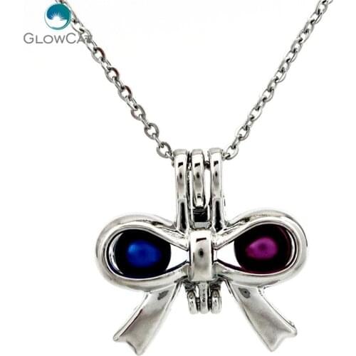 K675 Bow Bowknot Pendant Locket Fairytale Party Essential Oil Diffuser DIY
