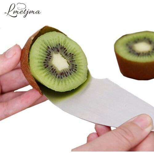 LMETJMA 2pcs/lot 2 in 1 Kiwi Spoon Stainless Steel Kiwi Dig Spoon Kiwi Fruit Peeler KCBII011206X2