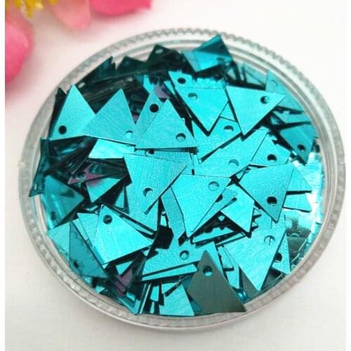 LNHOME 50g 9mm Triangular Shape Loose Flat Sequins For Crafts Small Sequins Sewing Spangle Accessories Acid Blue