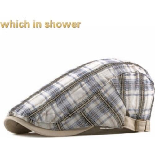 Men Plaid Visor Adjustable Spring Autumn Male Beret Casual Cabbie Ivy Flat Cap Women Tweed Gatsby Newsboy Cap Female Peaked Bone