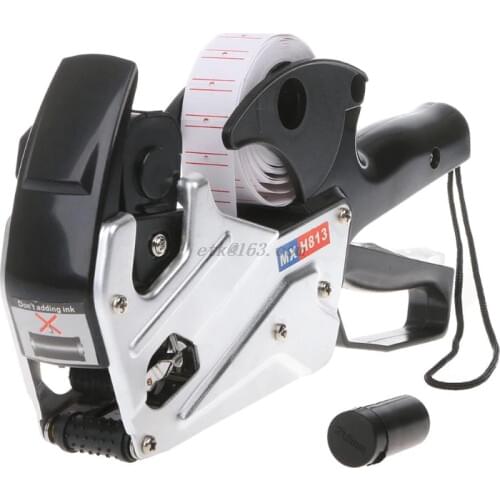 MX-H813 A-line 8 Digits Price Tag Gun Labeler Label Paper For Retail Store Pricing Tag Display Tool + Ink Roller