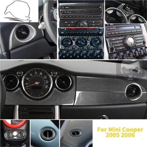 Carbon Fiber Sticker For Mini Cooper S One Hatch R50 R53 2005 2006 Car Interior Upgrade Decal Protective Cover Parts Pc/Set