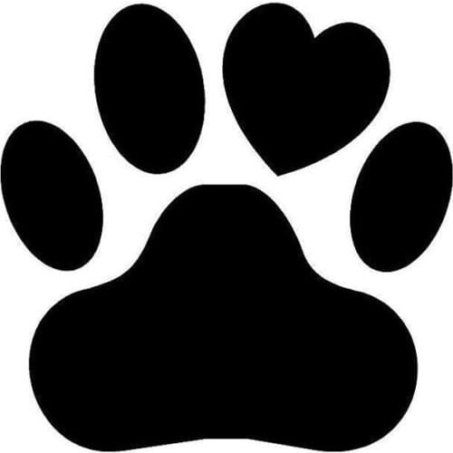 10*10CM Cute Animal Paw Prints Love Vinyl Decals Creative Car Styling Decoration Stickers Black/Silver C6-1058