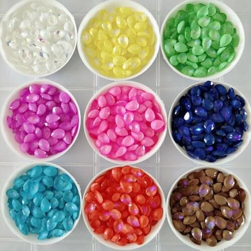 New shiny listing Mocha drop Nail art Rhinestone glass style 7x10mm raindrop design nail jewelry