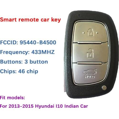 CN020060 Original 3 Button Smart Key 433Mhz 2013-2015 Hyundai I10 Accent Smart Key Control FCCID 95440-B4500
