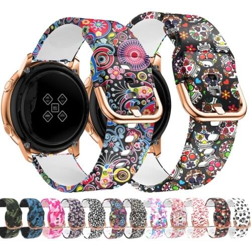 20mm 22mm Silicone Strap For Samsung Galaxy Watch Gear S3 Active 2 Graffiti style strap For HuaMi Amazfit Huawei watch band