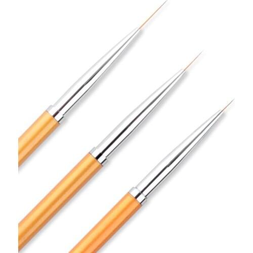 Drawing Painting Pen UV Gel Gradient Yellow Nail Brush Pen Blooming Line Lining Brush Nylon Hair Flat Manicuring Art Tools