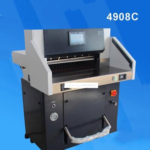 4908C 1.8KW Max Width 49cm Double Hydraulic Pressure Paper Trimmer Cutter Program Control Automatic Paper Cutting Machine 220V