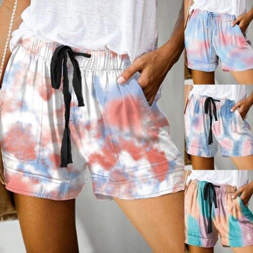 All Match Stylish Women Casual Tie Dye Shorts Lightweight Girl Shorts Pockets for Sport