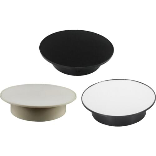 USB/Battery 360 Rotating Jewelry Display Turntable Stand Velvet /Mirror Top Shop Retail Showcase