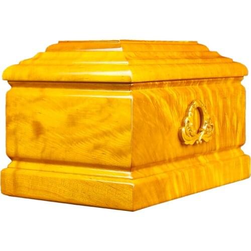 High-End Silkwood Cinerary Casket Pure Solid Wood Cinerary Casket Mens and Womens Mortise Structure Coffin Funeral Products