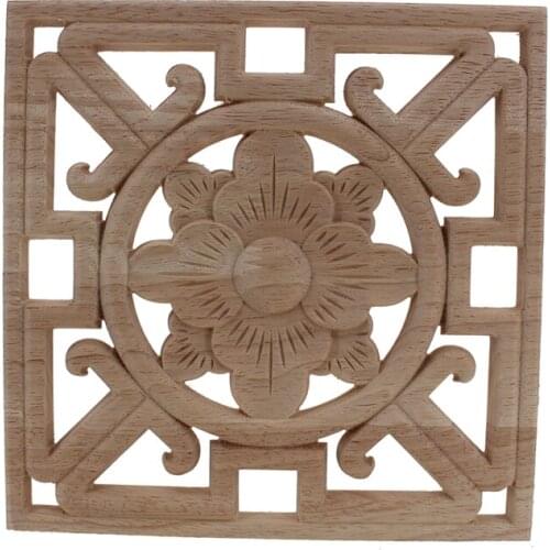 VZLX Furniture Craft Unpainte Carving Decoration Wood Wooden Applique Decal Corner Onlay Frame for Home Decor